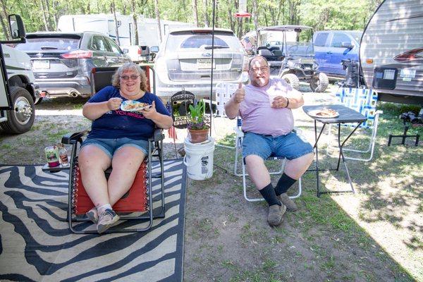 Campers at their campsite