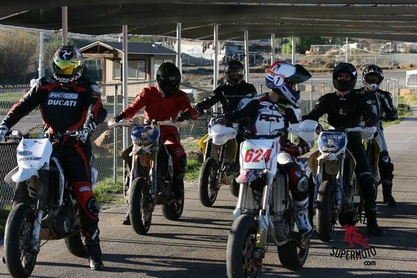 Classes are usually around 8-12 students.  Here we are lined up to get on the track.