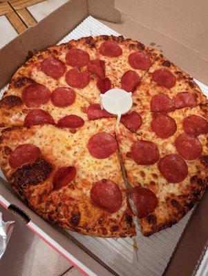 Medium pepperoni pizza