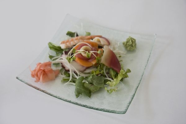 Textured Flip Up Plate Shown with a Salad