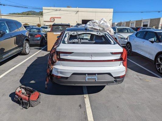 2022 Polestar M2 Broken Back Glass Windshield Replacement