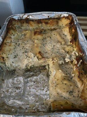 White lasagna with spinach