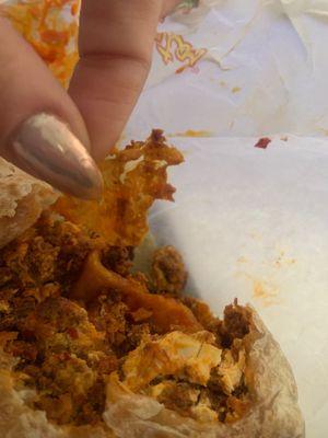 Plastic in burrito .. awful .