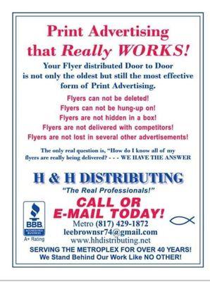 If you've never done Flyers your not waiting for response they are right on the doors!!