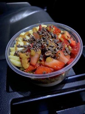 Everbowl with chocolate, strawberries, pineapple, bananas, etc...