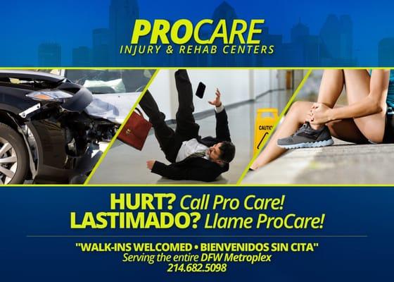 Hurt!? Need Help? Call ProCare!