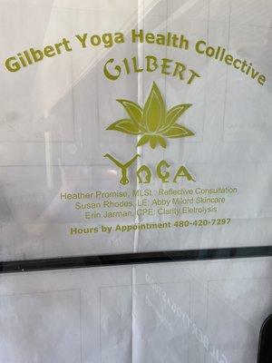 A few of the services offered at Gilbert Yoga Health Collective