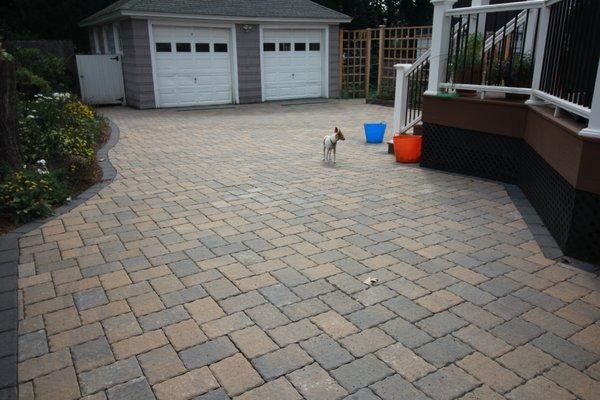 Paver Driveway & Parking Area with Gardens in Milford!