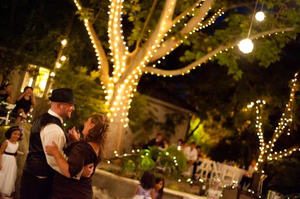 romantic lights from the trees