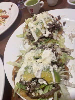 Steak Sopes with salsa verde