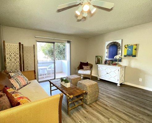 Studio Apartment at Paradise Gardens Apartments in Long Beach, California.