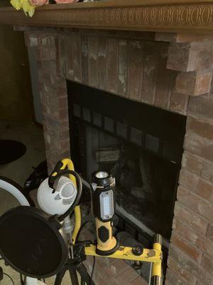 View of the electronics repair office fireplace In a few Equipment