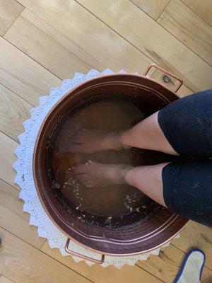 Foot soak!