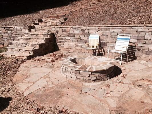 Stone wall and steps