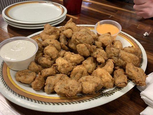 Fried mushrooms! A ton of them! Amazing!