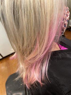 Full highlights and some pink highlights