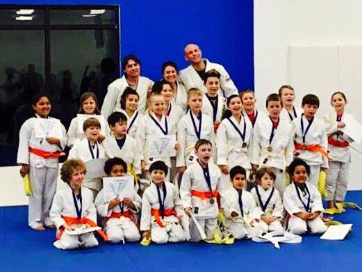 All the Judo kids moved up in belt color today. Proud moment for us all!