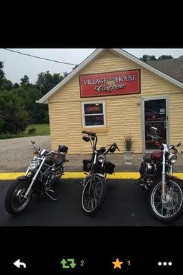 Local Bikers enjoy Lattes too!!!