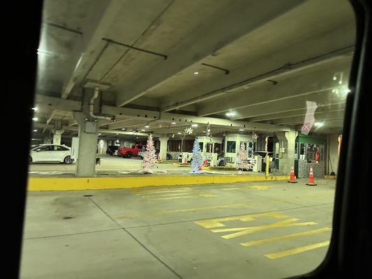 How fun is this? Even the parking garage is festive and has decorations!