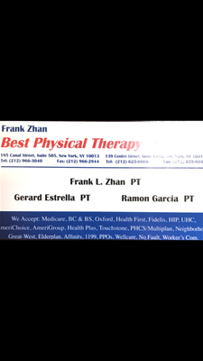 Frank Zhan Best Physical Therapy PC.