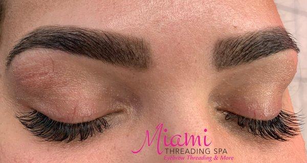 Eyebrow threading and tinting