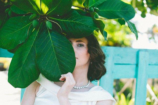 A beautiful bride surrounded by the nature.