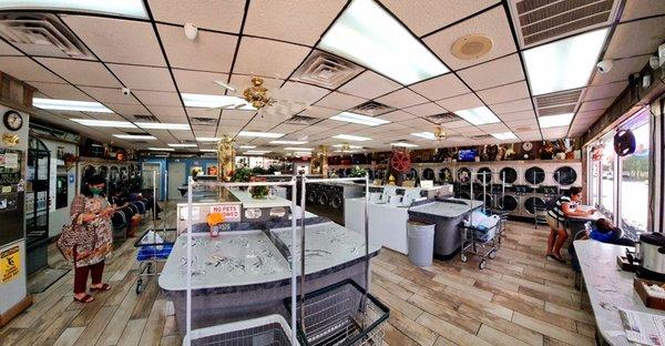 Panoramic view of the laundromat