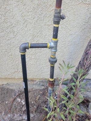 Backyard gas line installation.