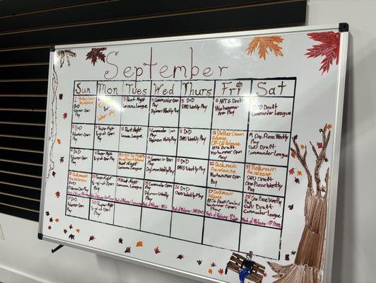 September month of activities.