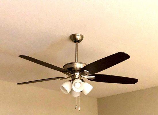 1 of 2 newly hung 52" ceiling fan