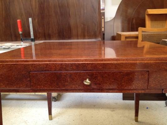 Refinished and polished game table