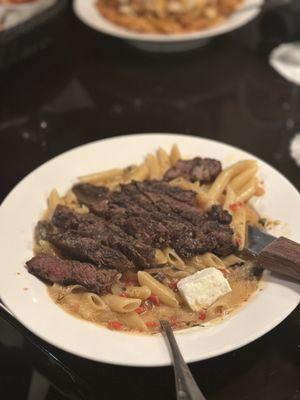 Pasta with steak