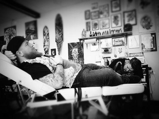 getting tattooed at black matter, by Richard