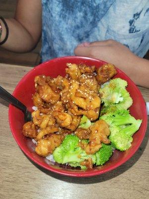 Orange Chicken Bowl... so fresh and such a clean store and sweet workers