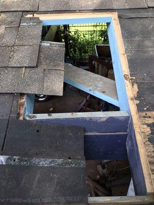 Roofing repair (removed rotten plywood)