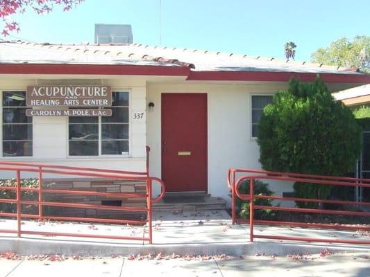 Main Entrance of the Acupuncture & Healing Arts Center of Carolyn M. Pole, L.Ac.,  337 S. Kalmia St., Escondido