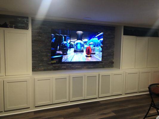 78" LG OLED fine tuned to Basic ISF standards by a certified Pro on an Articulating Arm Mount