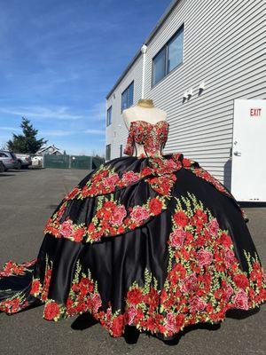 Custom made charro quinceañera dress