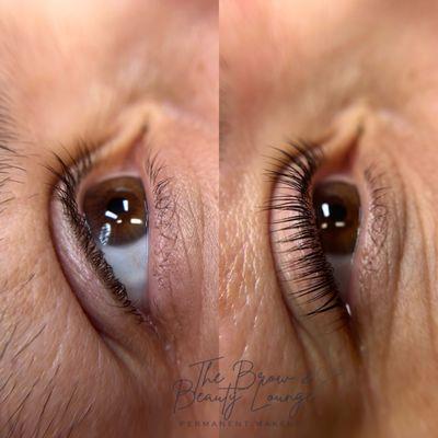 A Keratin eyelash lift and tint on her NATURAL lashes!