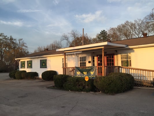 Front of business facing Main St