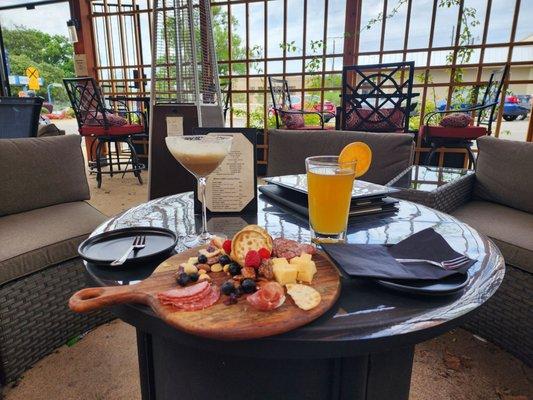 Charcuterie board and chocolate martini.   Boom!