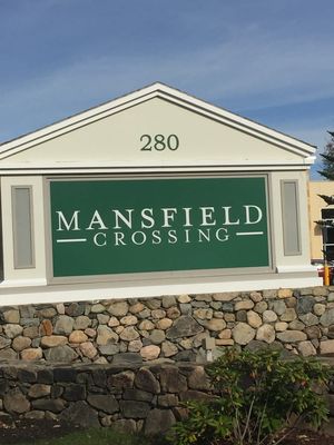 Mansfield Crossing -- 280 School Street, Mansfield            Sign