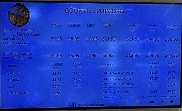 Popcorn prices