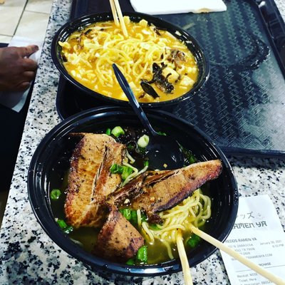 Texan Ramen and Vegetarian make-it-yourself Ramen