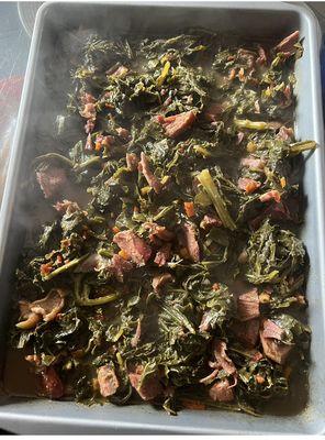 Greens with Smoked Turkey Meat