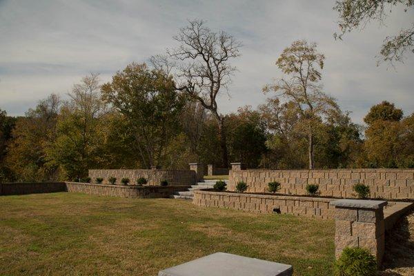 Our beautiful stone bordered lawn at the Hideaway.