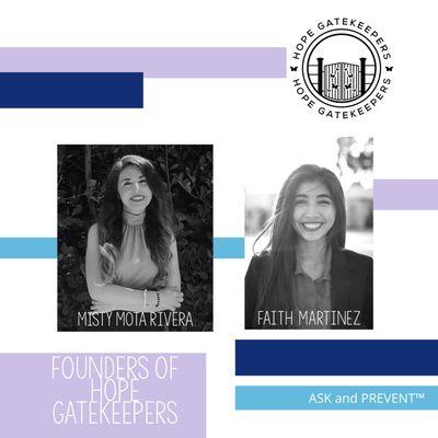 Founders of Hope Gatekeepers, a 501 (c)(3) nonprofit organization dedicated to serving the community with suicide prevention.