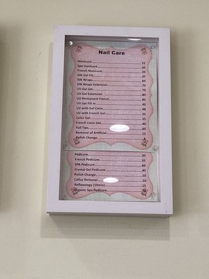 Price List and owner decided she had increased prices but didn't have 'time' to update a list.