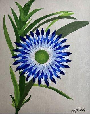 Blue Sunflower 16x20" Original painting by LaDuska York 
 Artist/Owner 
 Sweet Sage Fine Art Gallery & gift shop