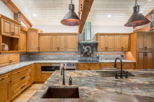 This is from our Builder Pro collection and features granite with slate back splash.